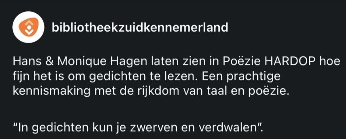Poëzie hardop – instagram